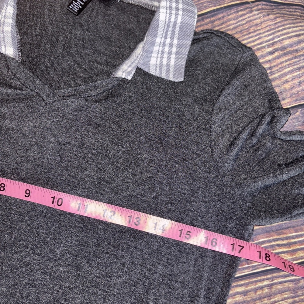 Drew Womens Quinn Long Sleeve Black Tee with Attached Collar and Cuffs Size S - Picture 3 of 6